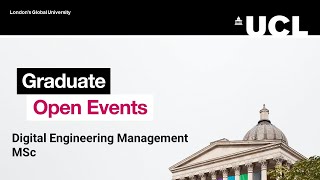 Bartlett Graduate Open Days Digital Engineering Management MSc [upl. by Aierdna]