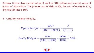 WACC Example 1 finding Weight of Equity [upl. by Melleta]