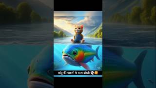 छोटू और मछली की दोस्ती। Little cat aicat story cute cat aiart [upl. by Hagerman863]