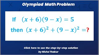 Math Olympiad  Algebra Problem  22 [upl. by Iren]