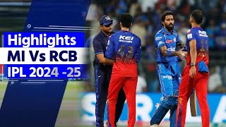 RCB vs MI IPL Highlights 2024 Mumbai Indians Vs Bangalore Today Match Highlights  MI vs RCB [upl. by Carlye]