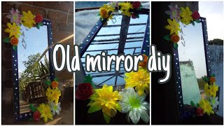 old mirror diy  diy aged mirror  old mirror makeover fashioncraze360 makeover diy craft [upl. by Auqenet]