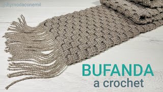 Como Tejer Bufanda a Ganchillo Paso a Paso Crochet Video Tutorial [upl. by Keener]