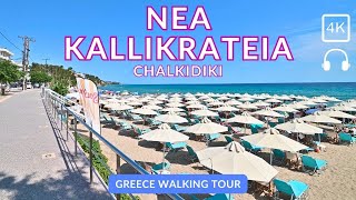 Nea Kallikratias Beautiful Coastline Walking Tour Sun Sand and Sea  POV Nomad greece [upl. by Aremat]