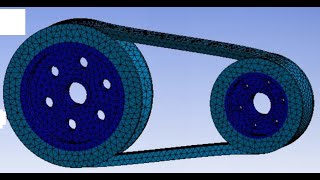 VBelt amp Pulley  Transient structural simulation in ANSYS [upl. by Jentoft]