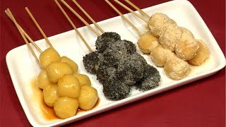 How to Make Skewered Tofu Dango Japanese Sweet Dumpling Recipe  Cooking with Dog [upl. by Frost]