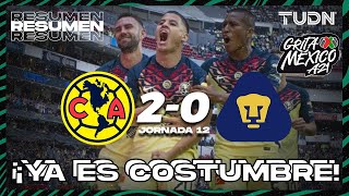 Resumen y goles  América 20 Pumas  Grita México AP2021  J12  TUDN [upl. by Eilak]