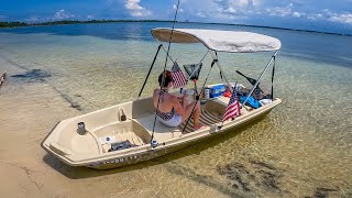 Bimini Top Install on Plastic Jon Boat  Fishing  Kemimoto [upl. by Meekahs]