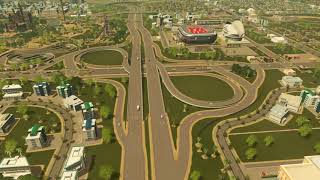 Cities Skylines PS4  Partial Cloverleaf interchange [upl. by Isej]