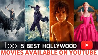 Top 5 Hollywood New Hindi Dubbed Movie Available on YouTube [upl. by Ainala]