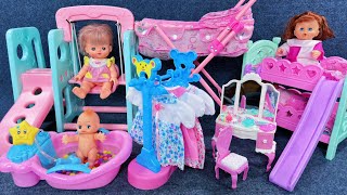 10 Minutes Satisfying with Unboxing Pink Slide Bed Playset，Playground Swings Toys ASMR  Review Toys [upl. by Nnylarac]