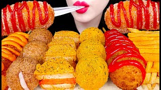 ASMR MOZZARELLA CORN DOG CHEESE BALL HOT DOG 뿌링클 치즈볼 치즈 핫도그 먹방 MUKBANG EATING [upl. by Fem]