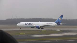 Condor Boeing 767300ER Winglets am Flughafen Düsseldorf [upl. by Lynad]