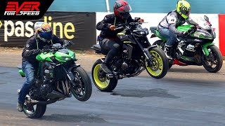 MT09 🆚 Z1000 🆚 S1000R 🆚 GSXS750 🆚 Ninja ZX6R 🆚Fazer 1000🔥 DRAG RACING 🔥11 seg piques Bquilla 2022 [upl. by Jann525]