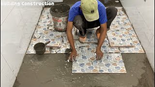 The Most Accurate Technique For Waterproofing And Installing Ceramic Tiles For The Bathroom Floor [upl. by Khorma23]