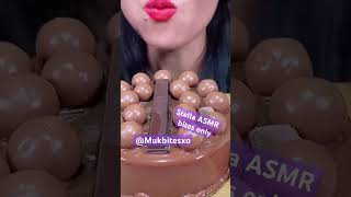 Stella ASMR chocolate ice cream bread Nutella malteser mousse cheesecake Mukbang bites only shorts [upl. by Latini590]