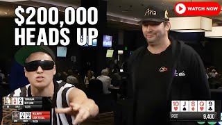 Phil Hellmuth vs Tonkaaaa 200000 Defending his Championship Belt [upl. by Oriaj]