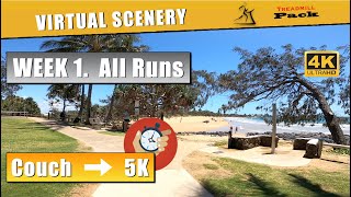 Couch To 5K Week 1  All runs  Start Running  Virtual Scenery with Timer 4K [upl. by Llerdnod772]