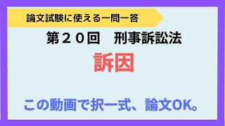 【論文式】【択一式】第20回 刑訴法 訴因 [upl. by Linnell]