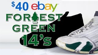 Restoring 40 Jordan 14 Forest Green eBay beaters [upl. by Keene]