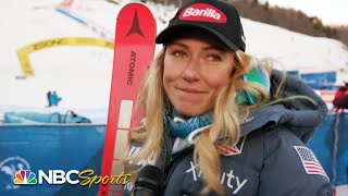 Mikaela Shiffrin talks costly missed gate bouncing back and Roger Federer  NBC Sports [upl. by Ludovick]