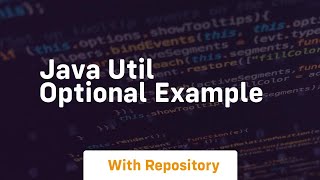 java util optional example [upl. by Adnirak]