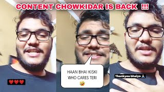 DANK RISHU REPLY TO WHO CARES  CONTENT CHOWKIDAR  ELVISH YADAV IS BACK [upl. by Hosea]