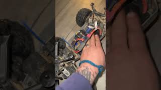 Swollen battery  But  New to me traxxas stampede awd brushless wheeliebar ok [upl. by Lansing566]