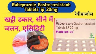 Rabeprazole Gastroresistant Tablets ip 20 mg use in hindi  Rabeprazole sodium Tablet use [upl. by Presley]