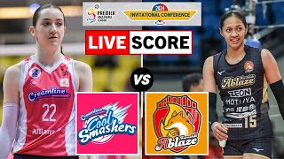 Creamline Cool Smashers vs Kurashiki Ablaze  PVL Invitational Live Scoreboard [upl. by Amatruda]