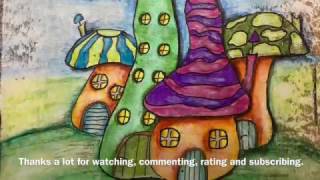 Whimsical little houses with Pitt Pens and Woodies [upl. by Dolloff]