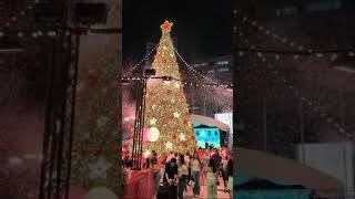 Takashimaya Sgd Great Christmas village showcast beautiful Xmas tree with snow flakes [upl. by Emyam]