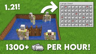 Minecraft 121 Easy IRON Farm Tutorial  1300 Per Hour [upl. by Grissom]