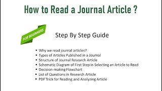 How to Read a Journal Article [upl. by Lopez85]