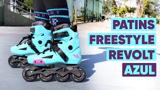 Patins Inline Freestyle REVOLT AZUL  TRAXART 2021 [upl. by Nylyak358]