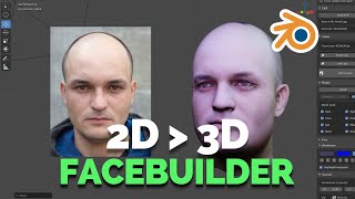 2D TO 3D FACEBUILDER IN BLENDER [upl. by Lonni]