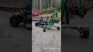 how to tow a simple boom 360 degree rotation atv towable backhoe trencher digger excavator [upl. by Charters]