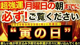 ”寅の日”の明日の朝までに必ずご覧ください⚠️【9月23日月大大吉日】内なるエネルギー活性化※新しい風が吹き込み予期せぬ幸運が次々に舞い込んでくる！【奇跡が起こる高波動エネルギー・邪気祓い動画】 [upl. by Amorete]