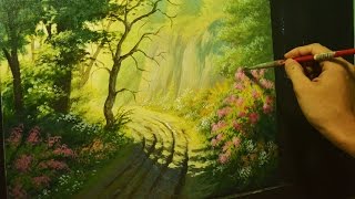 Acrylic Landscape Painting Lesson  Road to Cliffs in Instructional Tutorial by JMLisondra [upl. by Kutzer14]