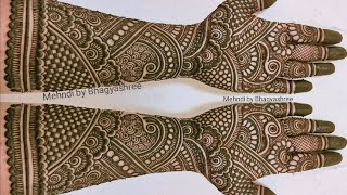 EASY DULHAN MEHENDI DESIGNS FOR FULL HANDS  WEDDING MEHNDI DESIGNS  BRIDAL HENNA MEHNDI DESIGNS [upl. by Doi]