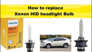 How to replace D2S 85122C1 Xenon HID Headlight Bulb 2007 Lexus RX350 Toyota and others [upl. by Vivyanne432]