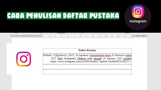 CARA PENULISAN DAFTAR PUSTAKA YANG DIKUTIP DARI INSTAGRAM  FACEBOOK  daftar pustaka dari instagram [upl. by Ise]