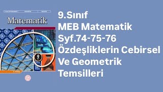 9SINIF MEB MATEMATİK DERS KİTABI S747576 ÖZDEŞLİKLERİN CEBİRSEL VE GEOMETRİK TEMSİLLERİ [upl. by Asante]