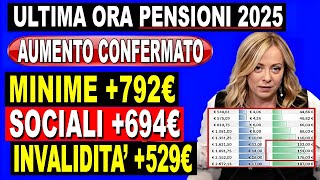 🚨UFFICIALE Aumento Pensioni 2025 e Nuova Quattordicesima  Vedi data di pagamento [upl. by Stanly]