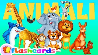 Impariamo i NOMI E I VERSI degli ANIMALI MIX 45min 🎴 FLASHCARDS Educativo Per Bambini [upl. by Elohcim590]