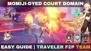 How to clear MomijiDyed Court Domain in Genshin Impact  Easy F2P Guide [upl. by Killian]