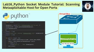 Lab15 Python Scanning Metasploitable Host for Open Ports with Python Socket Module Cyber Security [upl. by Strait]