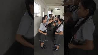 School children learn self defence karate classeskarate India Karate cocah Delhi [upl. by Adnylg]