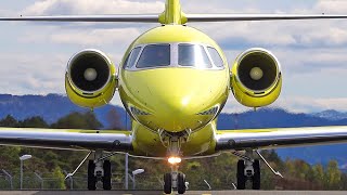 Ambulance Cessna 680A Citation  Noisy start up and takeoff at Stord airport April 2022 [upl. by Yaras]