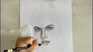 Drawing Alexandra Daddario [upl. by Leverick]